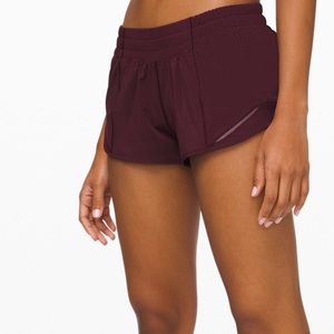 Lululemon maroon Hotty hot shorts
